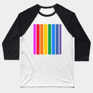 Bright rainbow stripes - vertical Baseball T-Shirt